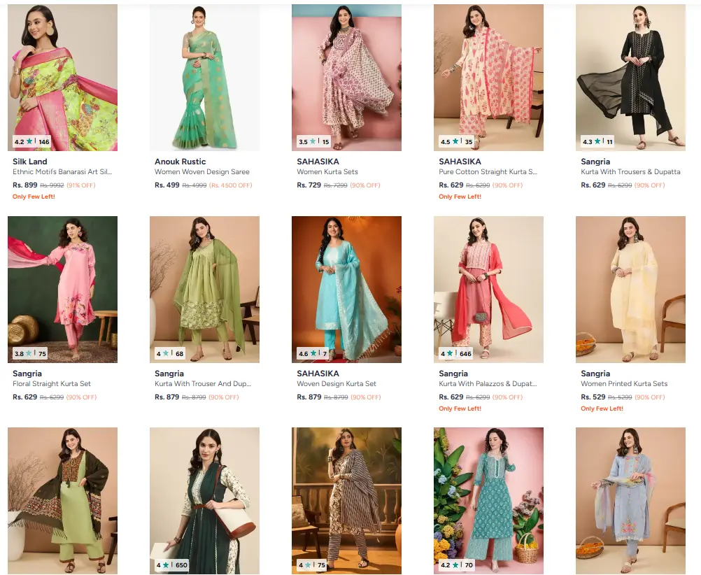 Fusion Wear for Women  90% Off — Myntra offer on OfferLelo